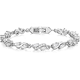 EVER FAITH Gorgeous Marquise Cubic Zirconia Elegant Birthstone Wave Wedding Party Jewelry Bridal Prom Tennis Bracelet for Women Bride