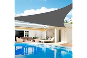 Lehood Sun Shade Sail Triangle 8' x 8' x 8' UV Block Canopy for Patio Backyard Lawn Garden Outdoor Activities，Dark Gray