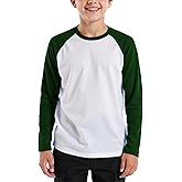 Silenroar Boys Long Sleeve T Shirts Cotton Blend Crewneck Tshirt Baseball Tee Raglan Jersey Color Block Top