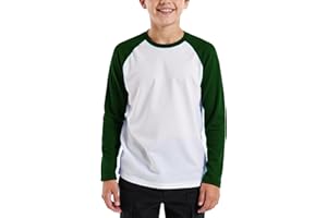 Silenroar Boys Long Sleeve T Shirts Cotton Blend Crewneck Tshirt Baseball Tee Raglan Jersey Color Block Top