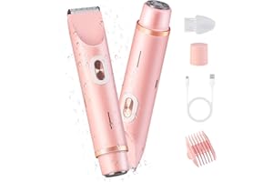 ENTTGO Glow Aura Womens Shaver, Bikini Trimmer for Women, Glow Aura Electric Razor, Comfort 2 in 1 Electric Lady Shaverr, Dual Head Groomer, Glowaura Womens Razor, GlowAura Bikini Shaver Body Grooming Tool
