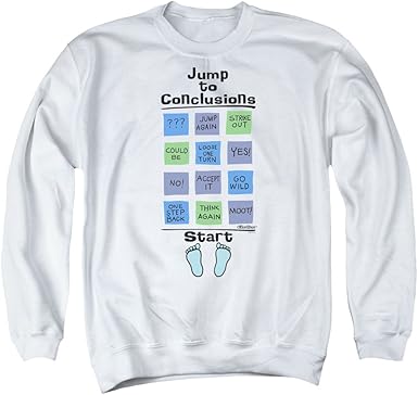 Amazon Com Office Space Film Jump To Conclusions Game Adult Crewneck Sweatshirt Clothing