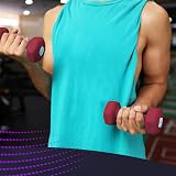 KAYMAN Neoprene Dumbbells Set 1-10kg with Anti-Slip Coating and Poster view 7
