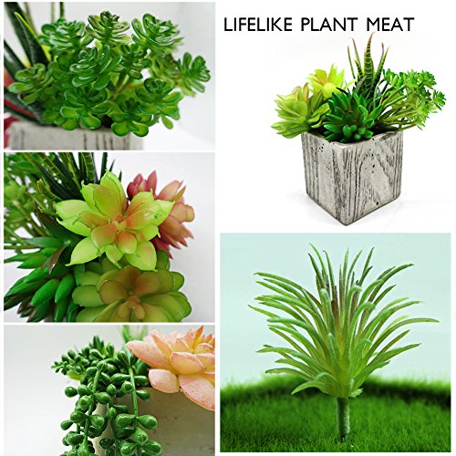 ZALALOVA Artificial Succulent Plants 16Packs Fake Succulents Assorted Faux Succulent in Different Green and Red Textured Artificial for Floral Arrangement Home Decoration