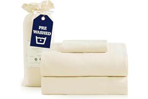 Casa Platino Twin XL Size Bed Set, 3 Piece Set (Flat, Fitted and 1 Pillowcase) – Pre-Washed Soft Brushed Microfiber – Fade Resistant Twin XL Sheet Set with Deep Pockets – Ivory