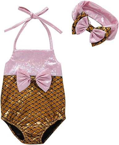 Infantile Bebe Fille Paillettes Sirene Sangle Halter One Piece Maillot De Bain Bandeau Ensemble Maillot De Bain Amazon Fr Vetements Et Accessoires