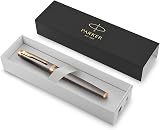 Parker IM Rollerball Pen Grey Lacquer Gold Trims Fine Point Gift Box view 8