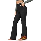 G4Free Fleece Lined Pants for Women Yoga Pants with Pockets Flare Leggings High Waisted Bootcut Dress Winter Work Slacks