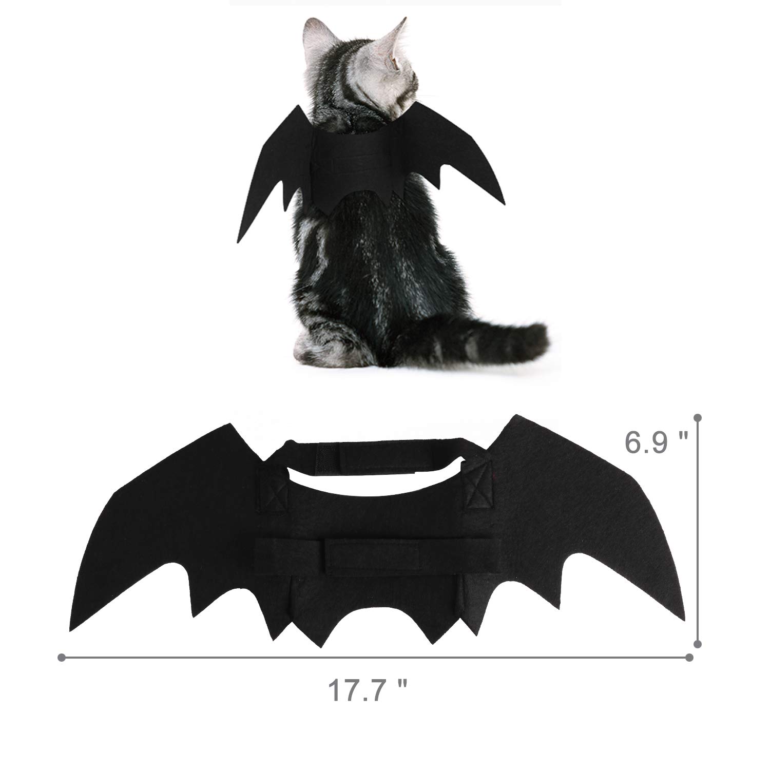 Fansport Halloween Pet Bat Wings Costume Cat Dog Bat Wings Costume with Pet Party Hat for Halloween