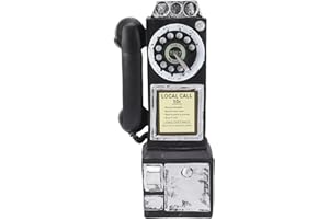 GOWENIC Antique Telephone Ornament, Fashionable Classic Cell Phone Model, Vintage Rotary Antique Telephone Decor, Crafts Ornaments Cafe Bar Window Booth Decoration (Black)