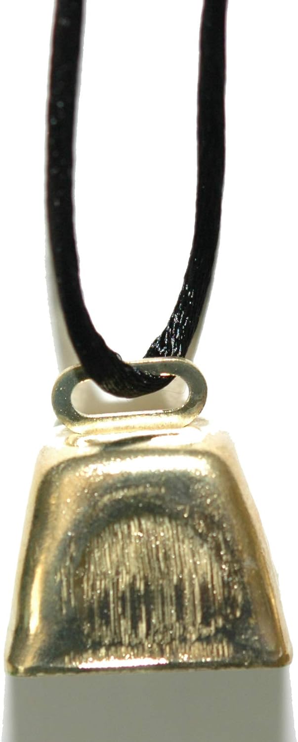 Gold Tone Cowbell Cow Bell Necklace (N015) Jewelry