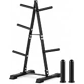 LIONSCOOL Weight Plate Tree Rack for 1" &amp; 2" Weight Plates, Holds 500 lbs | Space-Saving Weight Rack for Home Gym, Weight Storage Rack with Extended Weight Posts, Fits Plates Up to 17.7 Inches