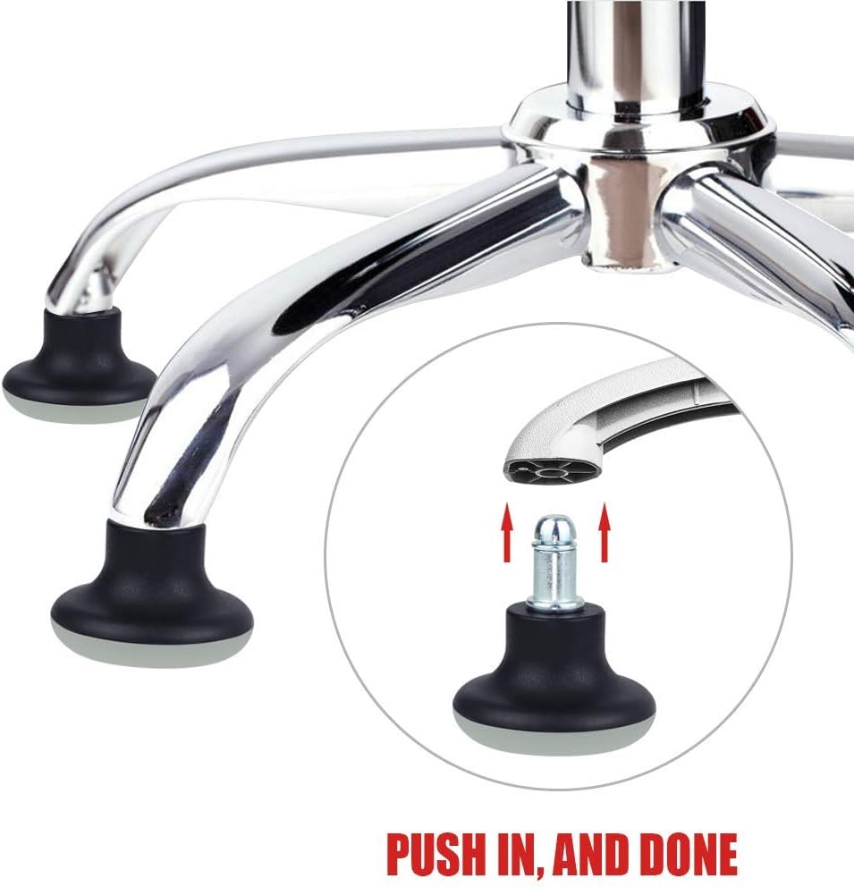 5 Pack Bell Glides for Office Chair without Wheels, Replacement Rolling Chair Swivel Wheels Fixed Stationary Castors, Low Profile Chair Glides : Office Products
