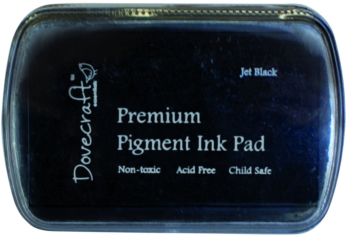 Dovecraft Essentials Premium Non Toxic Pigment Ink Pad, Jet Black,8.5 x 2 x 6 cm