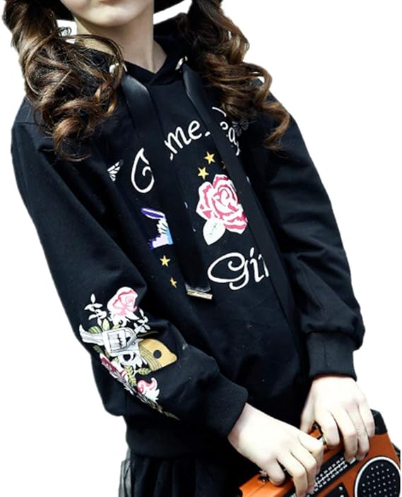 Amazon Yojap 子供服 キッズ 長袖 女の子 ガールズ パーカー 子供服 秋冬 トップス 無地 防寒 あったか ゆったりパーカー トレーナー パーカー 通販