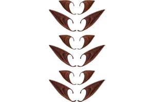 FRESHME Renaissance 6 Pairs Brown Pixie Elf Ears - Short and Long Silicone Fairy Ears Set for Women Girl Cosplay Christmas Masquerade Party Dress Up Props Anime Vampire Costume Accessories
