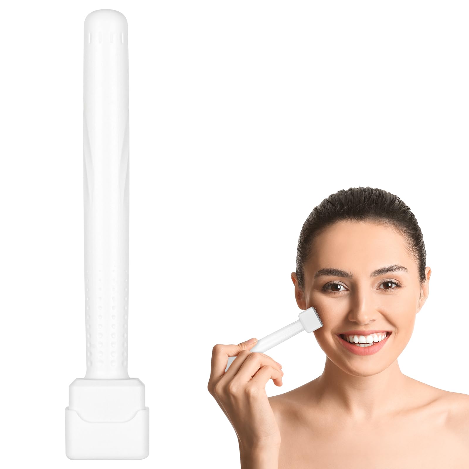 LOPHE Microneedle Derma Roller Stamp Pen 0.5MM Needles for Women & Men, Professional Microneedling Stamp, Derma Manual Pen for Face Body Hair Beard Growth, Skin Care, Home Micro Needling