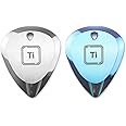 Ti-Geek Premium Titanium Guitar Pick 2.8mm Thickness, Neptunnus Blue & Metallic Silver for Metallica, Bass, Electric Guitar No-Slip Grip, Wrist Band, Lifetime Durability - Perfect for Guitar lover
