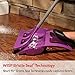 WISP Broom and Dustpan Set for Home, Pet Hair Remover for Carpet, Indoor Outdoor Telescoping Broom Household Cleaning Set, Easy Wall Storage, 52'' Adjustable Handle 3-Piece Patented WISPsystem, Red