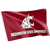 Desert Cactus Washington State University WSU Flag - 3 x 5 Feet Cougars Banner, Indoor/Outdoor Durable Fabric, 100% Polyester Design (Style 5)