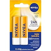 NIVEA Sun Lip Balm with SPF 30 (2x4.8g) | Protect Against Sun Burn Lip Balm, 24H Hydration