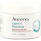 Aveeno Calm + Restore Facial Moisturizer Face Cream for Redness Relief, Non-Comedogenic, Ceramide & Vitamin B5, Hydrating for Dry, Sensitive Skin, Hypoallergenic, Fragrance-Free, 1.7 oz