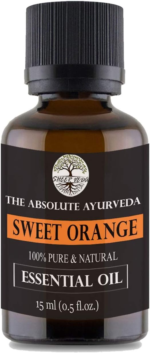 Sheer Veda Sweet Orange Essential Oil For Skin, Hair and Aromatherapy Pure, Natural and Undiluted