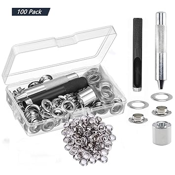 Meesoga Grommet Tool Kit 100pack Grommet Eyelets Kit 12mm 1 2 Inch