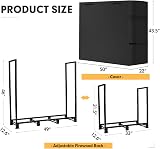 NALONE 4FT Heavy Duty Outdoor Firewood Rack with Waterproof Cover view 3
