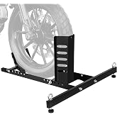 Motorcycle Wheel Chock for Trailer, Adjustable for 15"-22" Wheels | 1800 lbs Capacity, Heavy Duty Front Wheel Stand for Trailer, Cruiser, Sports and Dirt Bikes