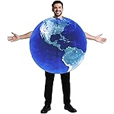 Mepase Halloween Earth Costume for Adults Blue Earth Globe Planet World Map Outfit Funny Galaxy Attire Cosplay for Halloween Space Themed Parties