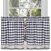 Buffalo Check Tier Pair Window Curtain Set - 58 Inch Width, 24 Inch Length - Navy & Ivory Plaid Drapes - Light Filtering Drapes for Kitchen, Bedroom, Living & Dining Room by Achim Home Decor