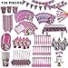 Unicorn Party Supplies, decorations by E-Z Parties, 138 Pieces Complete Party Set-up for birthdays, Baby Showers and more, Everything You Need for a Perfect Celebration, Serves 10