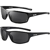 POLARKING Bifocal Reading Sunglasses for Men and Women,Wrap Around Sport Fishing Reader Sun Glasses UV Protection Eyewear