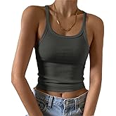 Artfish Women's Sleeveless Tank Top Form Fitting Scoop Neck Ribbed Knit Basic Cami Shirts