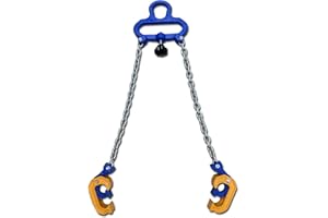 YANBORUI 1Ton Barrel Lifting Chain for Plastic & Steel Drums 2204LBS 20in Length, 2 Hooks Chain Drum Lifter Barrel clamp for 30 & 55 Gallon Metal/Plastic Drum Barrel, Fits for Crane, Forklift【1T- 2Hooks】