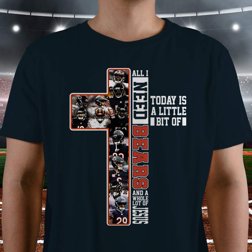 Bear Is All I Need Today And Jesus Christian Cross Football Shirt Customized Handmade Shor