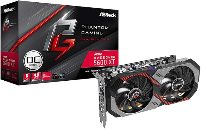 Amazon Com Asrock Amd Radeon Rx5600xt Graphics Board Gddr6 6gb Phamtom Gaming Series Rx 5600xt Pg D2 6g Oc Computers Accessories