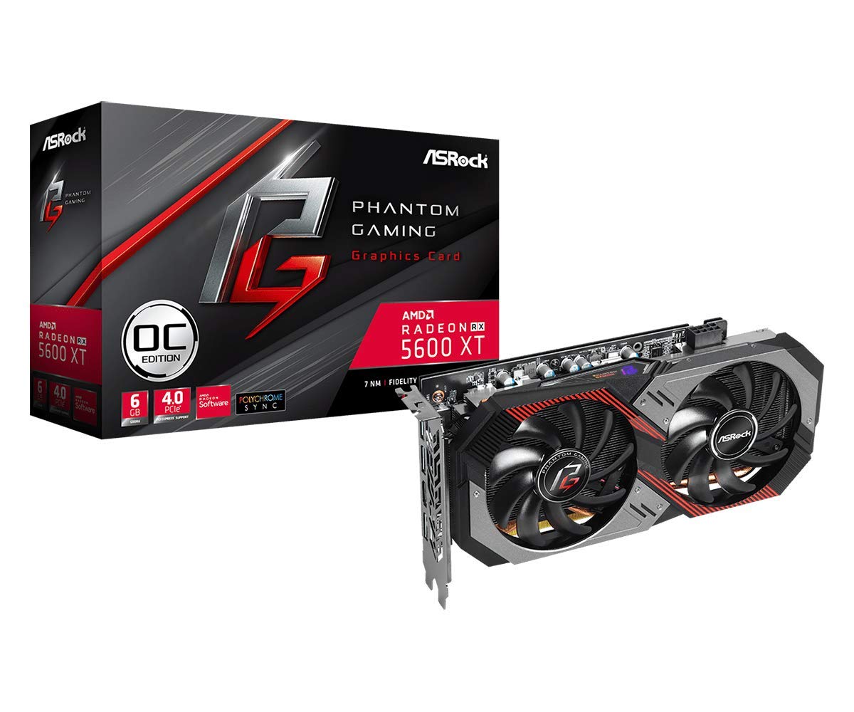 ASRock AMD Radeon RX5600XT Graphics Board GDDR6 6GB Phamtom Gaming Series RX 5600XT PG D2 6G OC