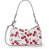 LAIQIAN Shoulder Bag for Women Cherry Purse Cute Fruit Print Purse Small Coquette Crossbody Hobo Bag with Strawberry Print