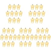Abaodam Teeth Jewelry Charms 50 Pcs Realistic Fake Teeth Pendants with Hanging Hoops for Diy Necklace Earring Bracelet Making Crafts