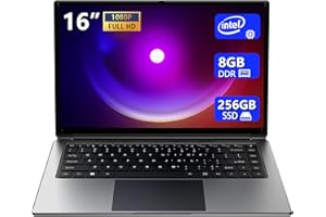 Morostron Laptop 16-inch 8GB DDR 256GB SSD Portable Laptop,Expandable to 1TB Pentium Quad-core CPU up to2.64 GHz 9000mAh Battery Mini HDMI Interface USB3.0 Interface Dual-Band WiFi Webcam Slim laptops