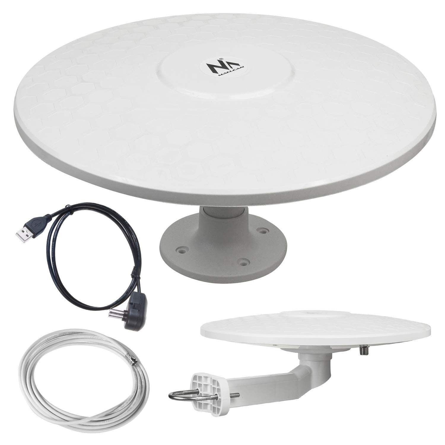 Maclean MCTV-947 Multidirectional Outdoor Antenna Active TV DVB-T2 HEVC (Camper - USB / 12/24V) — image 1