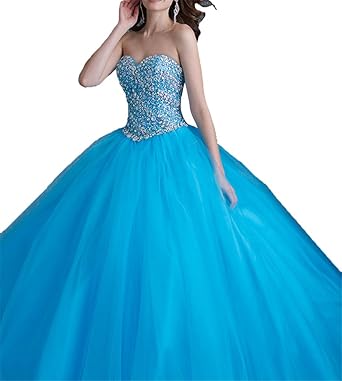bright blue prom dress