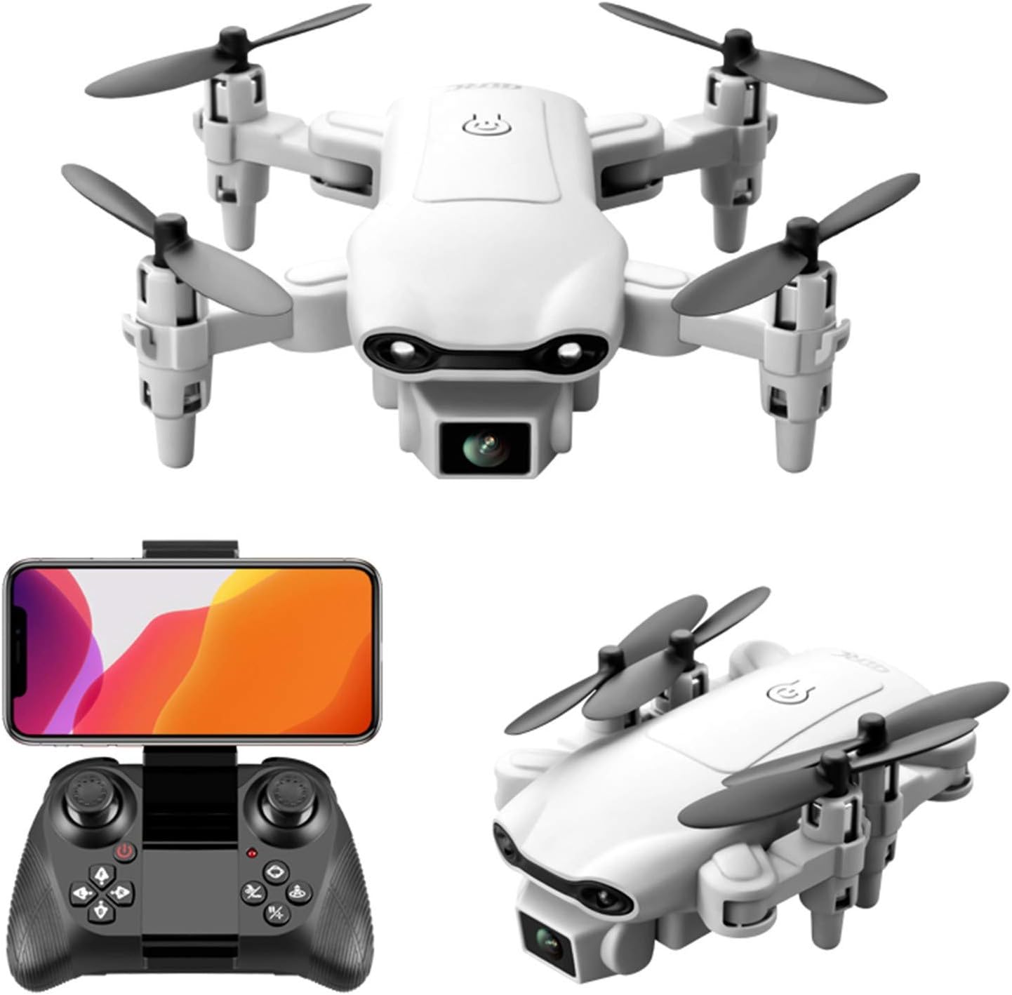 WiFi FPV Drone with VR Glasses Mini Drones with 4K Dual Camera Foldable Drone RC Quadcopter one Key to Return Home, Flight Path Gesture Photo,3Battery
