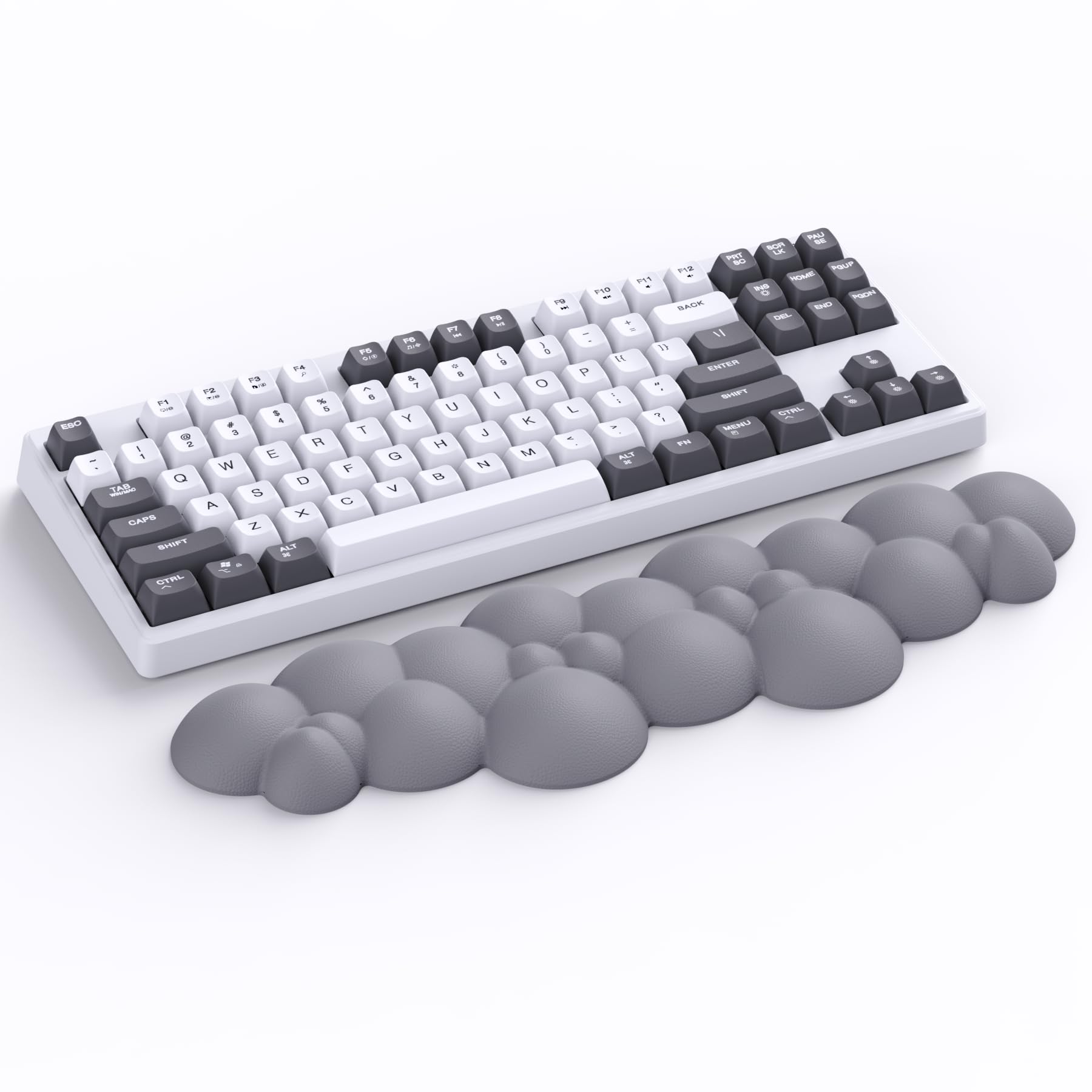 Attack Shark Gray Cloud Soft Comfortable Keyboard Wrist Rest,Anti-Skid Ergonomic Wrist Support Keyboard,Desk Hand Wrist TKL Mechanical Keyboard/Full Size Gaming Keyboard,15.2x4.4x1.2 inch Palm Rest
