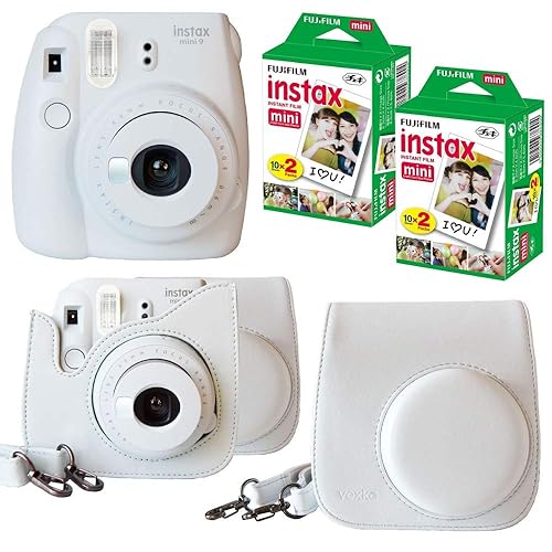 Fujifilm Instax Mini Instant Camera (Smokey White) Bundle with