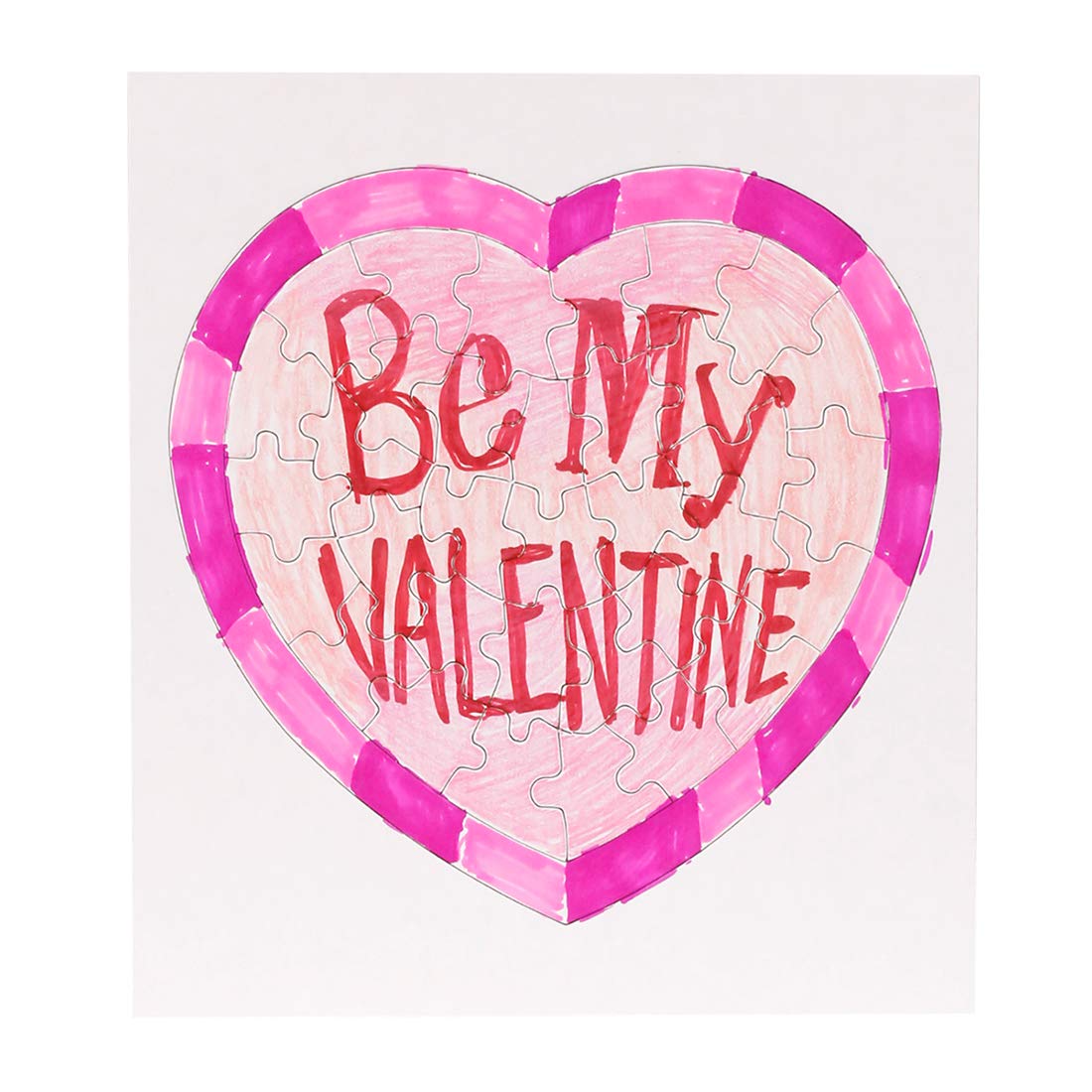 Hygloss 6 Blank Heart Puzzles – 8.5 x 9.5 Inches with Surrounding Frame + Backing Card – Ideal for Valentine’s Day Crafts – Write, Draw, and Decorate – 34 Pieces Each