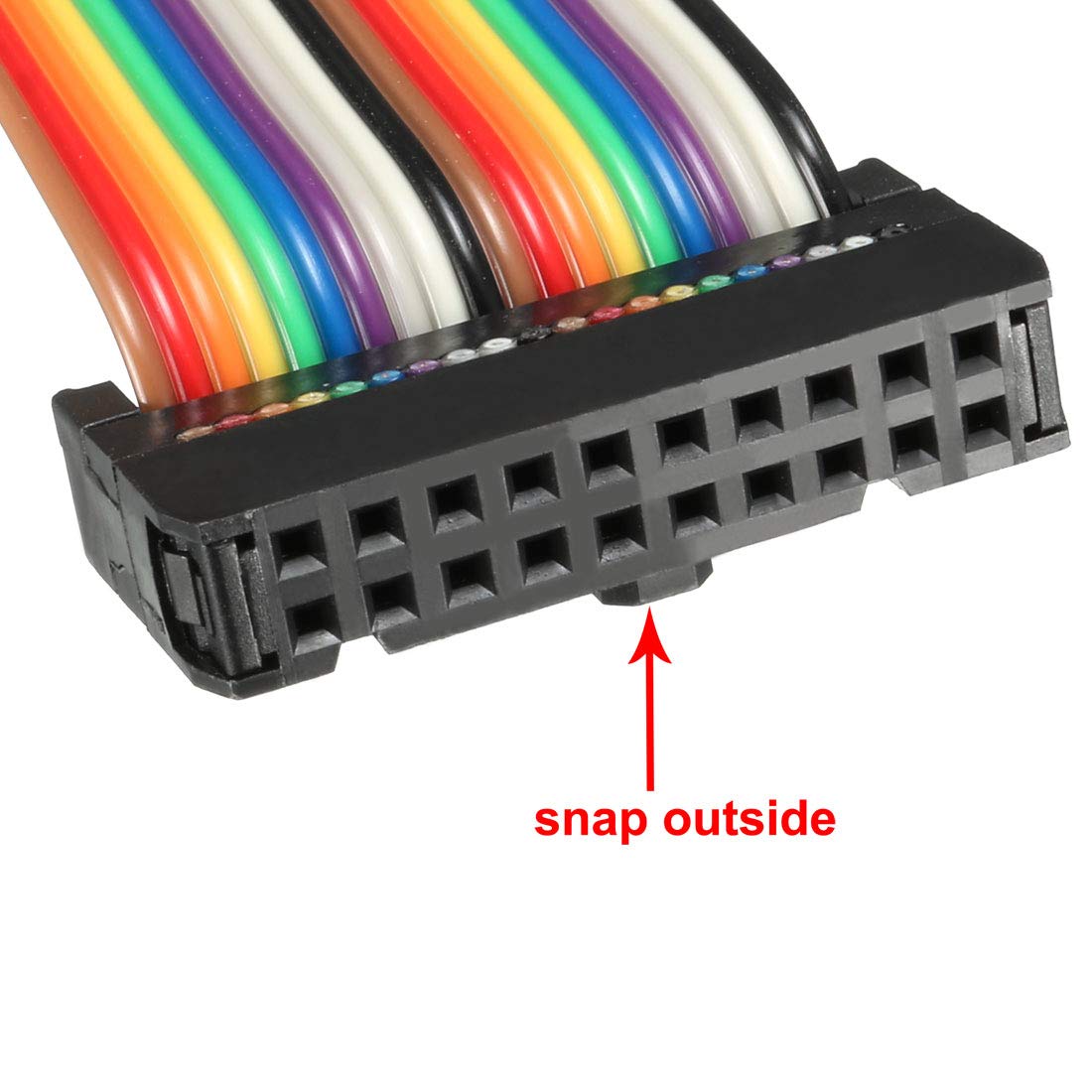 sourcing map IDC Rainbow Wire Flat Ribbon Cable 20 Pins 118cm Length 2.54mm Pitch Type-C - Image 5