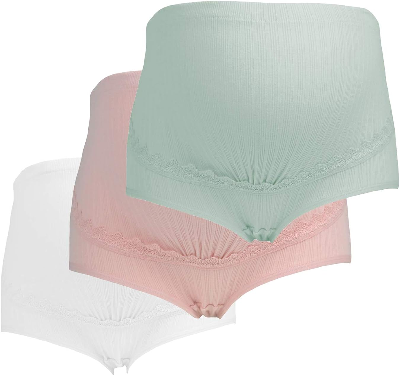 LOVELYBOBO 3 Pack Womens Seamless Over Bump Maternity Underwear high